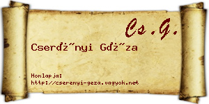 Cserényi Géza névjegykártya