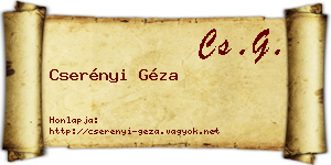 Cserényi Géza névjegykártya
