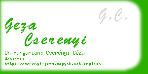 geza cserenyi business card
