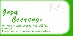 geza cserenyi business card